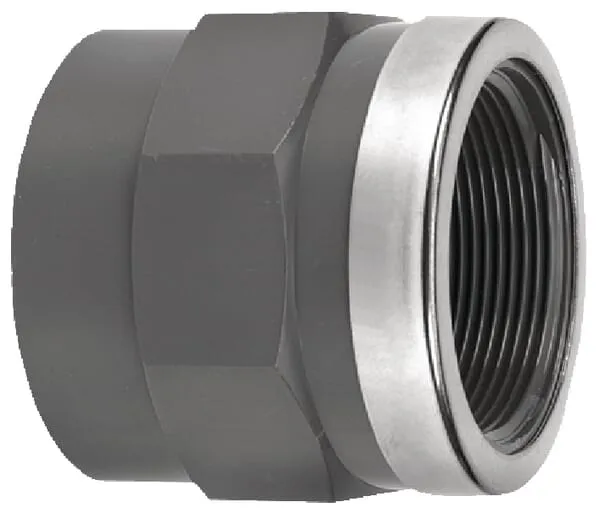 PVC-U spojka - Objímka (PVC) x Vnitřní závit (BSP)