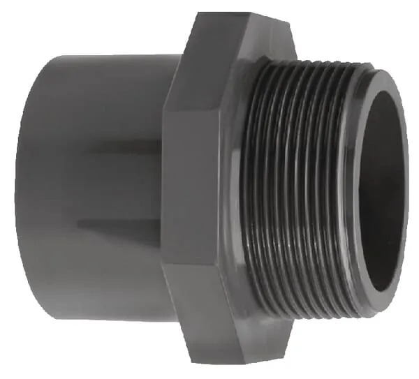 PVC-U spojka - Objímka (PVC) x Vnější závit (BSP)