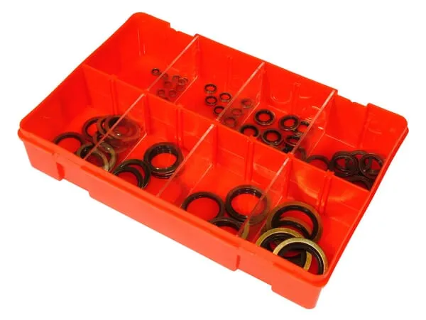 Sortiment metrických ocelo-gumových těsnicích kroužků