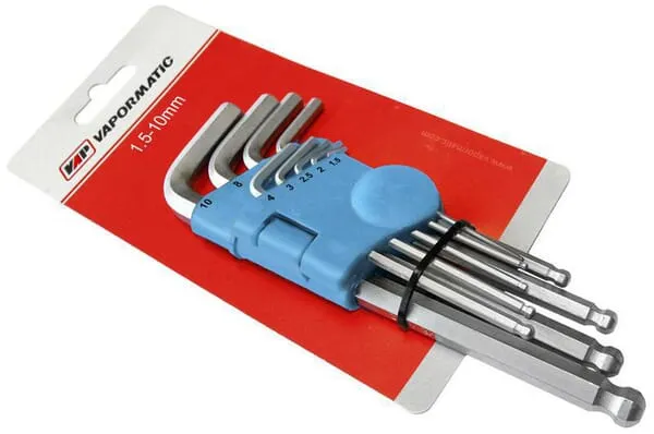 Šestihranný imbusový klíč s kuličkovým hrotem, metrický 9dílný