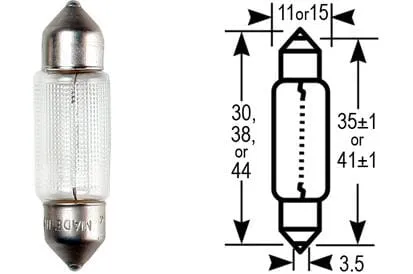 Žárovka 12V 10W 11x30 (x10)