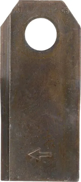 Nůž rotační sekačky, pravý, 107 x 47 x 4 mm, otvor