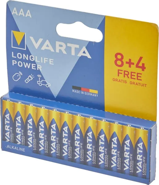 Baterie AAA/LR03 1,5 V 8+4, 12 ks