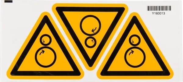 Výstražná značka Pozor na otáčející se díly!