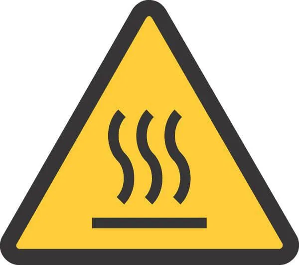 Příkazové a zákazové značky, Horký povrch