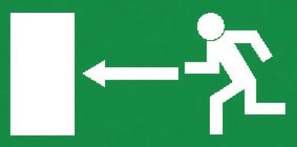 Příkazové a zákazové značky, Nouzový východ vlevo