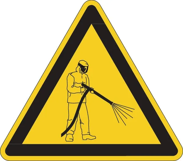 Příkazové a zákazové značky, Hochdruckstrahl (Vysokotlaký paprsek)