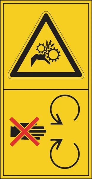 Příkazové a zákazové značky, Einzugsgefahr 1 (Nebezpečí vtažení 1)