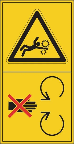 Příkazové a zákazové značky, Einzugsgefahr 2 (Nebezpečí vtažení 2)