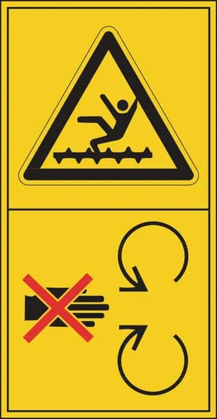 Příkazové a zákazové značky, Einzugsgefahr 3 (Nebezpečí vtažení 3)