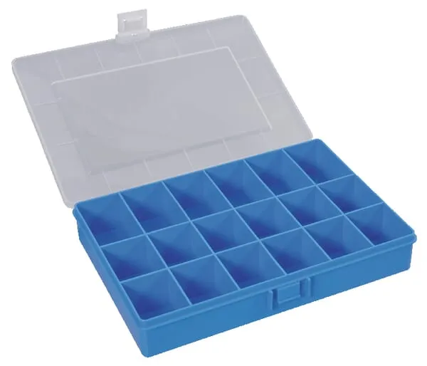 Organizér 250x170x46mm, modrý, polypropylen, 18 částí, Hünersdorff