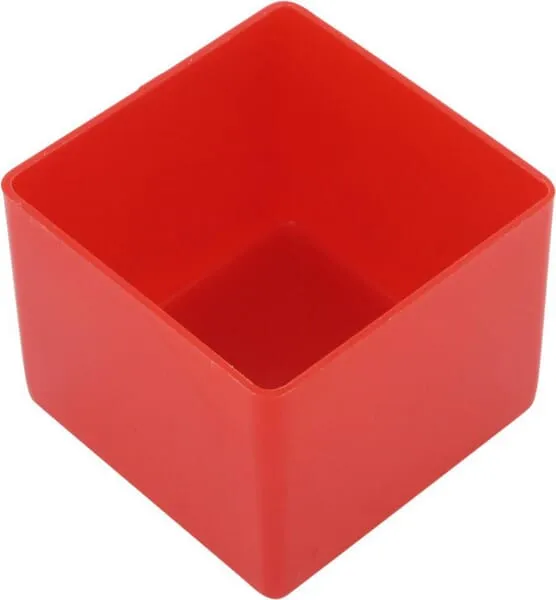 Vkládací box 54x54x45 mm, červený, polypropylen, Hünersdorff