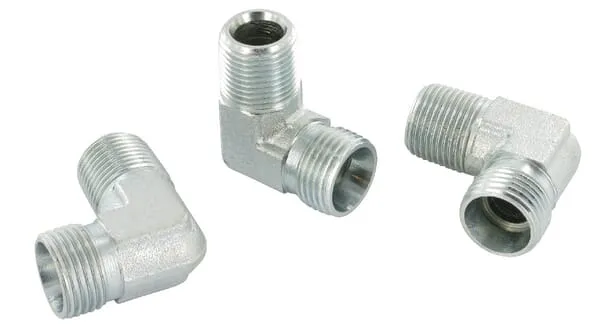 Úhlové šroubovací spojky, závitová vsuvka BSPT x metrický závit, gopart