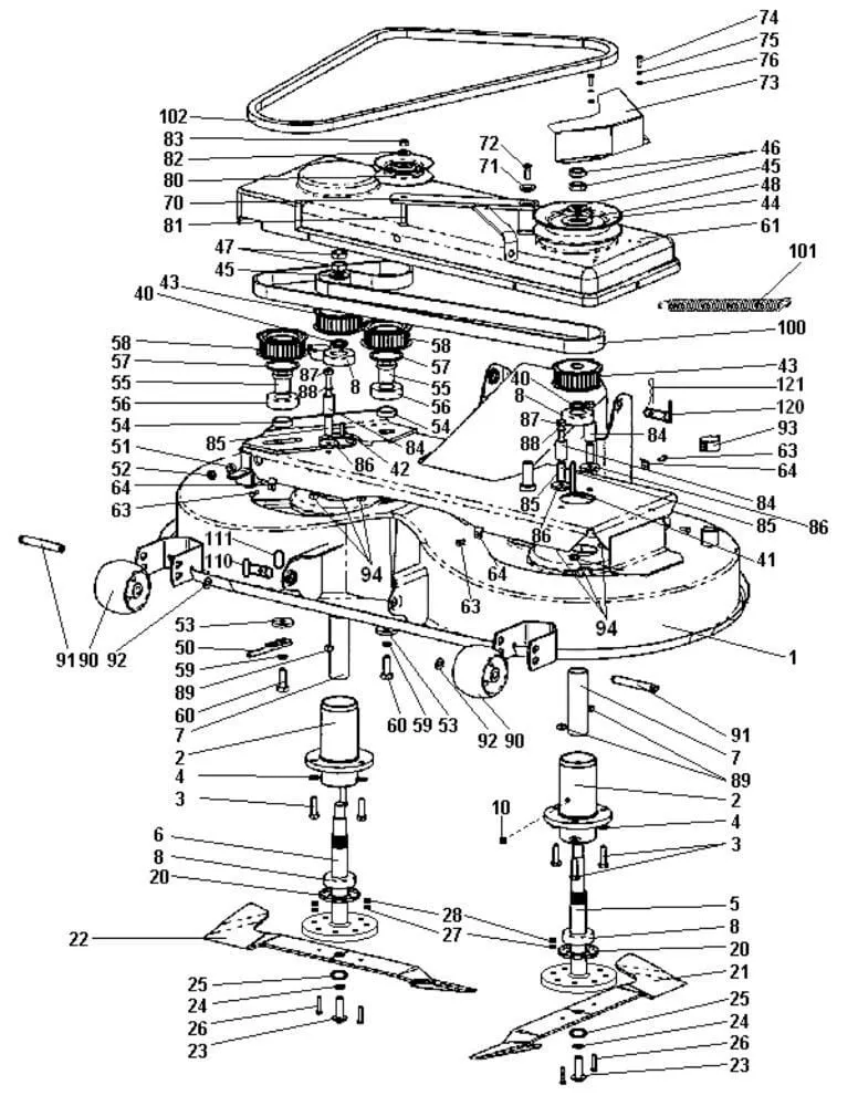 Sekačka - žací lišta 102 cm pro Wisconsin typ CS200