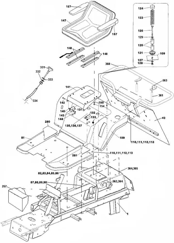 Sedačka pro Wisconsin typ CS 222 PRO