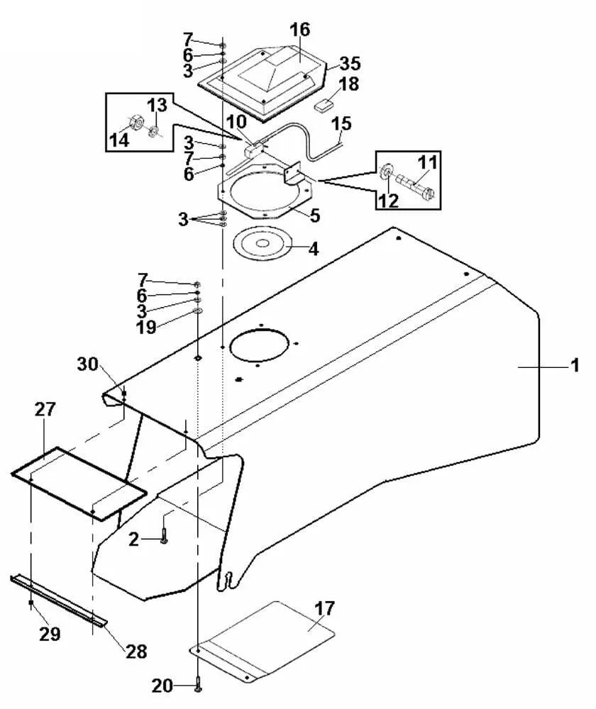 Vyhazovací kanál pro Wisconsin typ CS Hydro K22