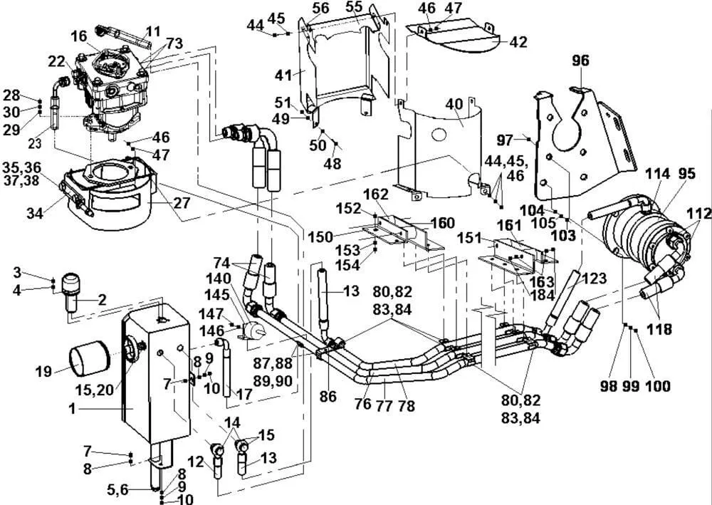 Hydraulický systém pro Wisconsin typ CS Hydro K22