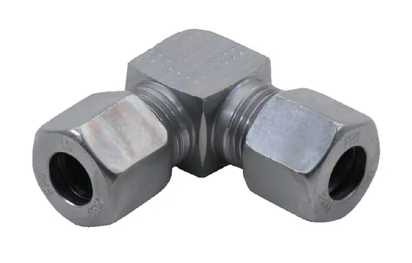 Úhlová šroubení 90°, metrické šroubení s řezným kroužkem x metrické šroubení s řezným kroužkem